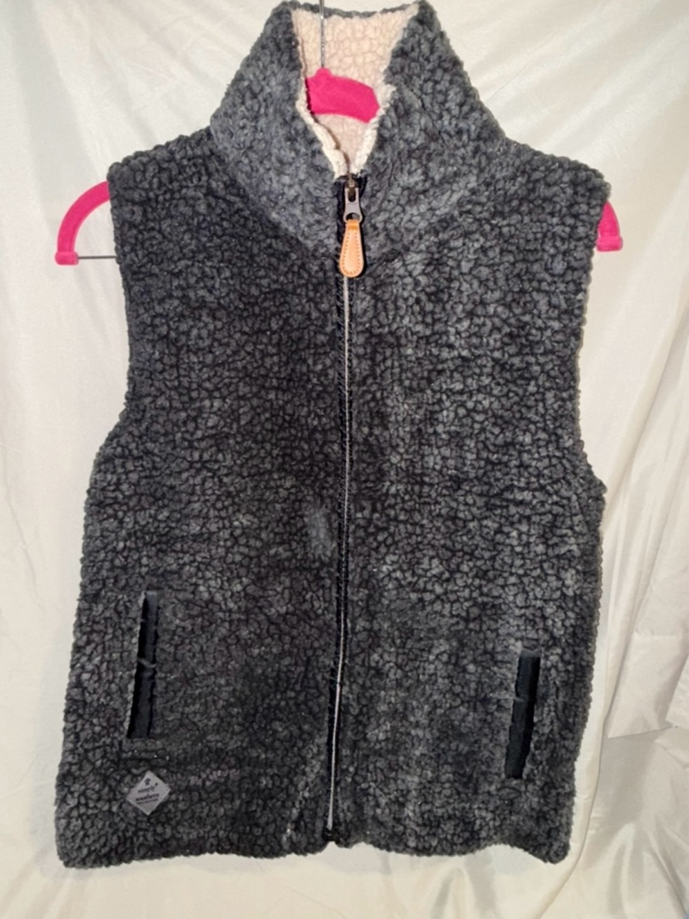 Simply Southern Dark Gray Sherpa Vest with Zip